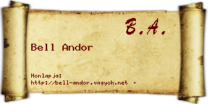 Bell Andor névjegykártya