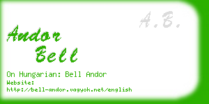 andor bell business card